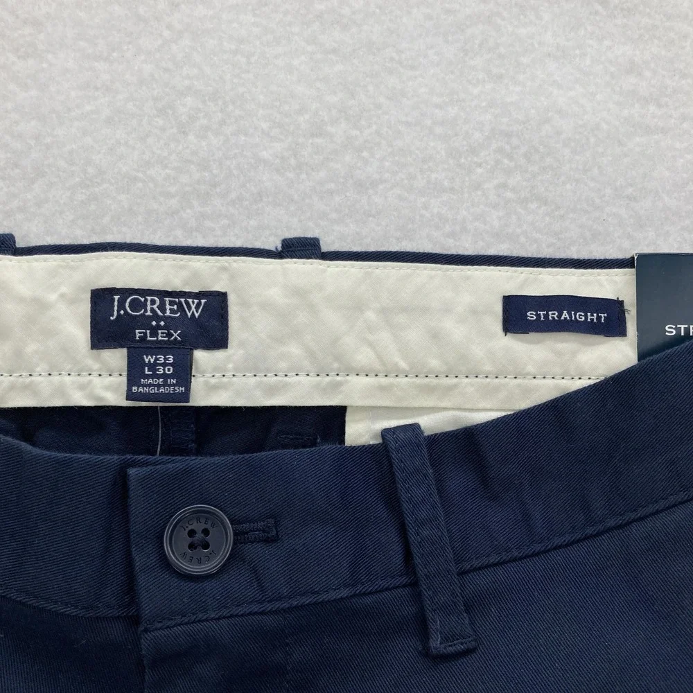 J.Crew Flex Pants Mens 34x32 Straight Fit Blue Stretch Preppy Chino Casual READ